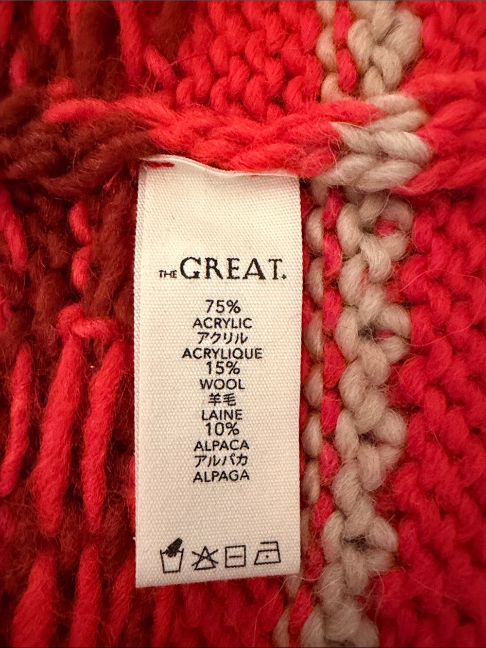 THE GREAT. The Folk Pullover Sweater in Firestone Red Size 2 Like New Oversized - Picture 7 of 7